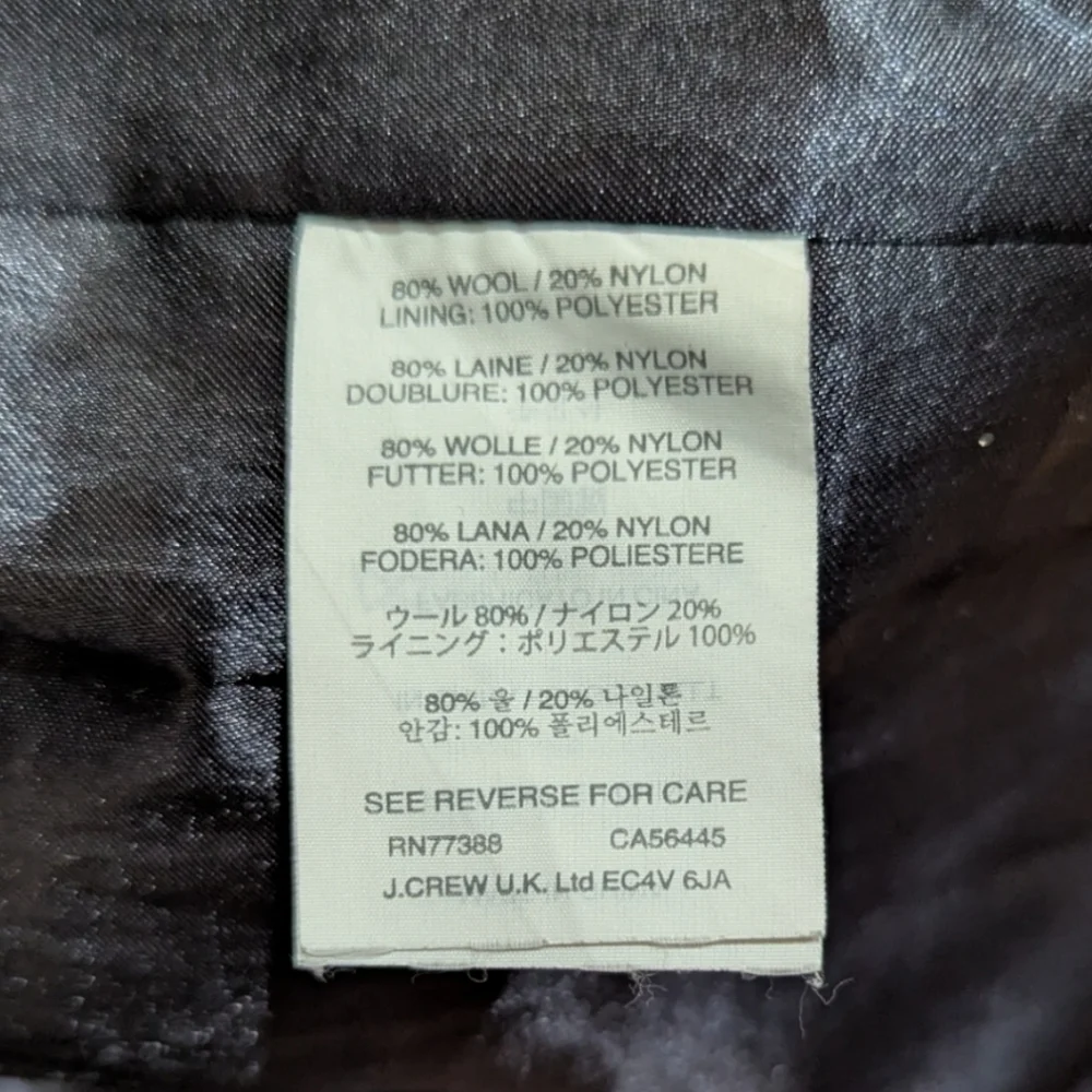 J. Crew Women's 00 Wool Melton Topcoat Coat in Navy Style B3906 - Picture 7 of 8